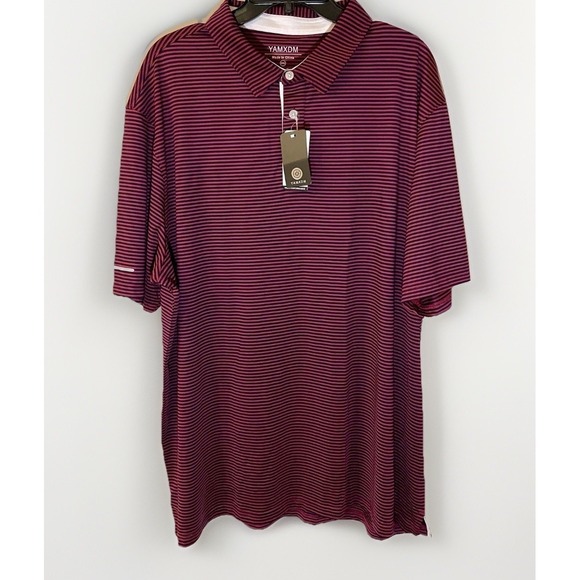 YAMXDM Other - Men's 3XL Performance Golf Polo Shirt Fuchia Navy NWT SPF 30 Moisture Wicking